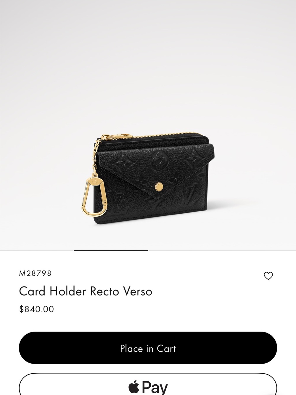 Louis Vuitton Black Monogram Card Holder with Gold Hardware - Picture 2 of 8